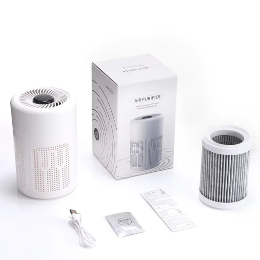 Air Purifier Smoke Odor Negative Ion Generator USB Portable Air Cleaner for Household HEPA Filter Efficient Purifying Air