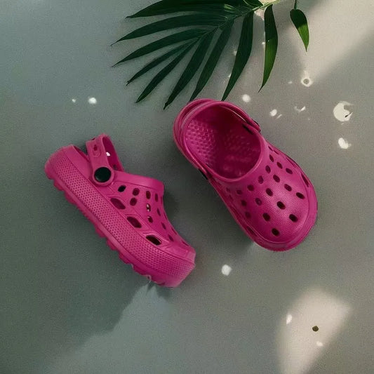 Adorable Girls Beach Shoes Lightweight Breathable Children Sandals Outdoor Learning Shoes Fashionable Simple EVA Clog Footwear